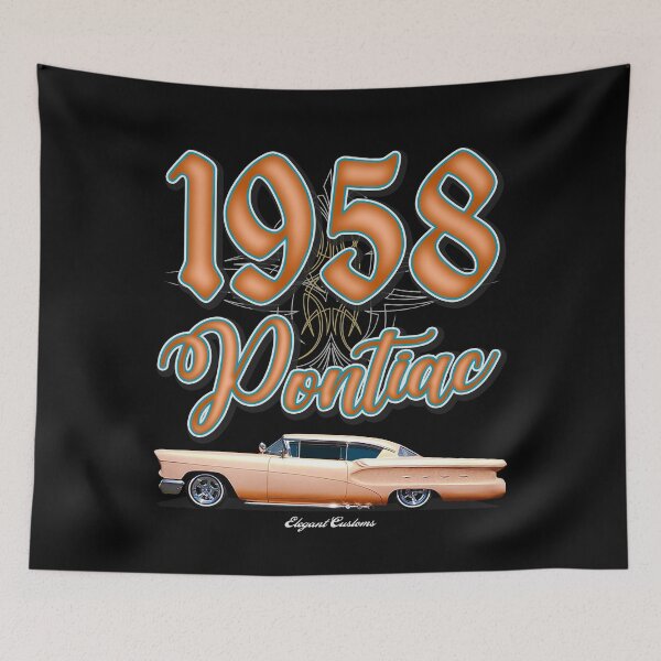 Item preview, 1958 Pontiac chopped top with text - Lowrider, Kustom, Hot Rod, Muscle Car designed and sold by Elegant Customs.