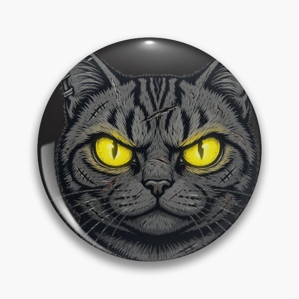 Item preview, MEAN Horror Tabby Cat - Glowing Yellow Eyes - Halloween  designed and sold by CMWorkshop.