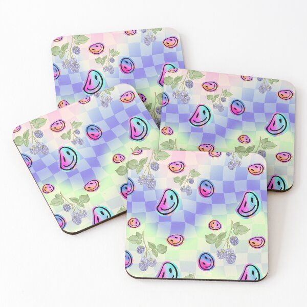 Item preview, Neon Smiley Face Pattern Happy Purple Blackberry Trippy Colors designed and sold by aliyeus.