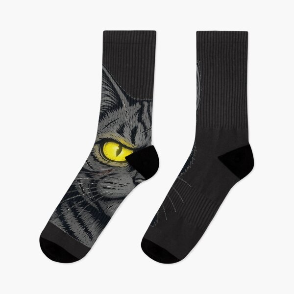 Item preview, Gato atigrado de terror MEAN - Ojos amarillos brillantes - Halloween designed and sold by CMWorkshop.