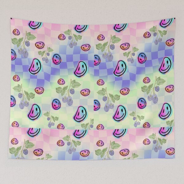 Item preview, Neon Smiley Face Pattern Happy Purple Blackberry Trippy Colors designed and sold by aliyeus.
