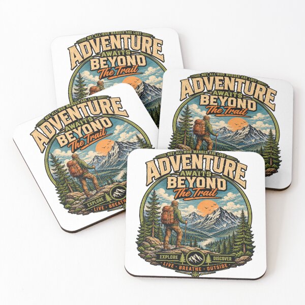 Item preview, Adventure Awaits Beyond The Trail Vintage Hiking Outdoors Mountain designed and sold by iratuslol.