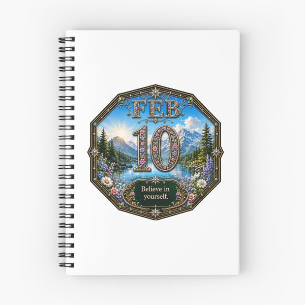 Item preview, February 10 Mountain Lake Birthday Design designed and sold by LunaMoments.
