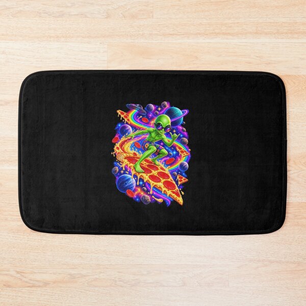 Item preview, Funny Cosmic Alien Pizza Surfer Art designed and sold by elderberry.