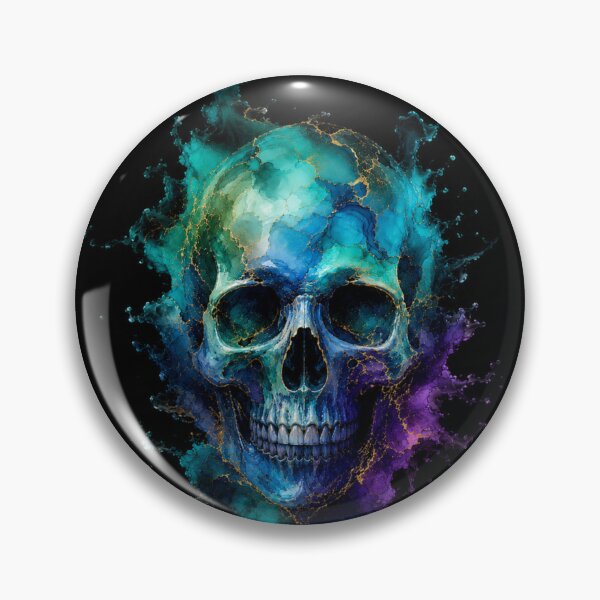 Item preview, Blue Marbled Skull designed and sold by PurrfectWhisper.