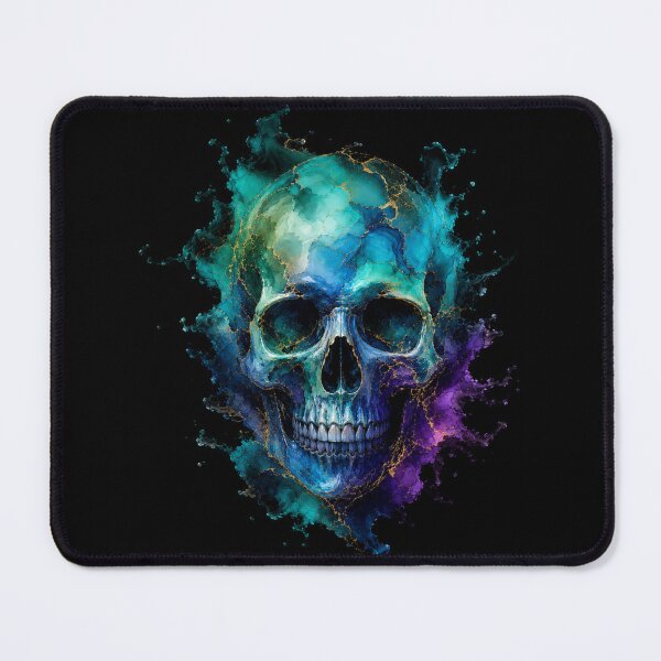 Item preview, Blue Marbled Skull designed and sold by PurrfectWhisper.
