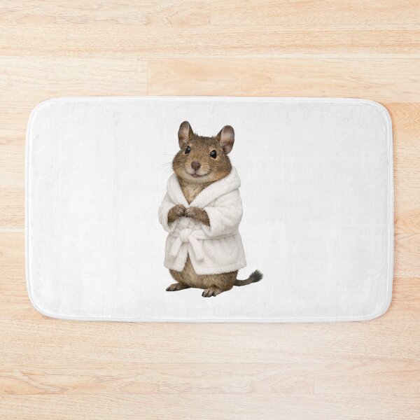 Item preview, Cozy Degu in a White Bathrobe designed and sold by Sillytoe.