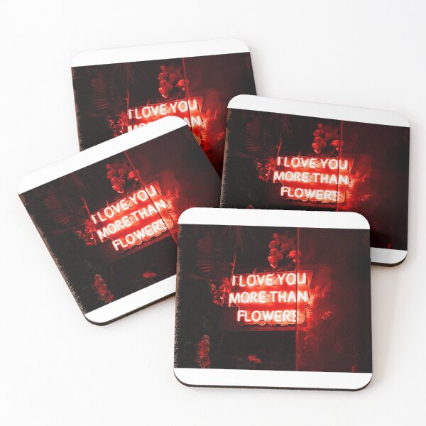 Item preview, I Love You More Than Flowers Glowing Neon Sign Romantic Graphic T-Shirt designed and sold by Sulco Design.