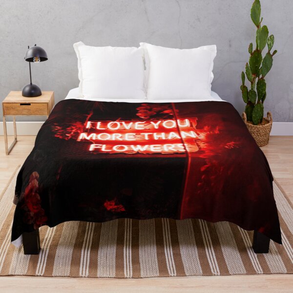 Item preview, I Love You More Than Flowers Glowing Neon Sign Romantic Graphic T-Shirt designed and sold by Sulco Design.