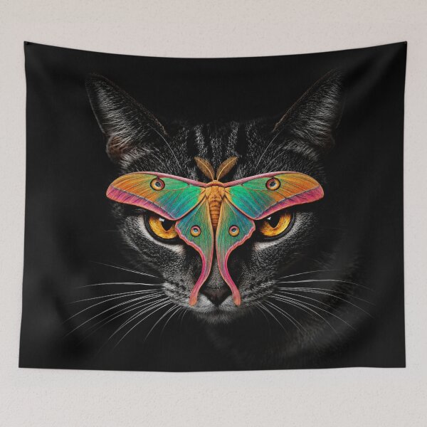 Item preview, Sunset Moth Cat With Golden Eyes designed and sold by Kimberly Palmer.