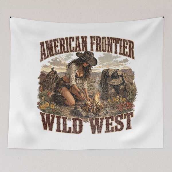 Item preview, American Frontier Wild West Cowgirl Campfire Design designed and sold by castillomiami.