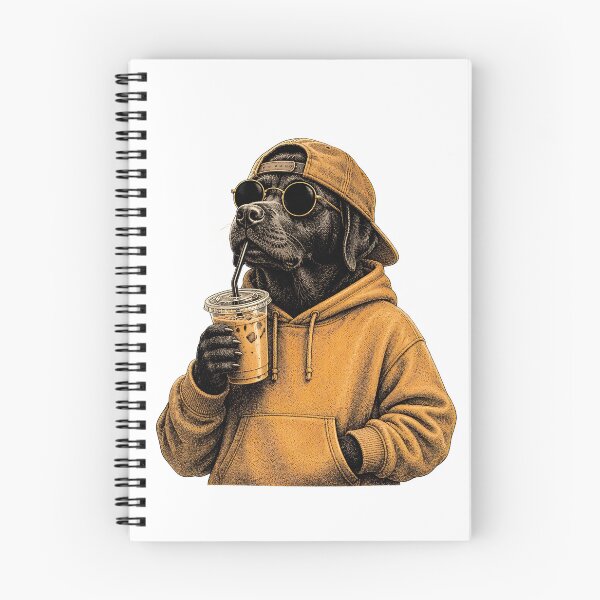Item preview, Cool Black Labrador Dog Coffee Lover Beanie Sunglasses Iced Coffee Drink designed and sold by hugoinkcoast.