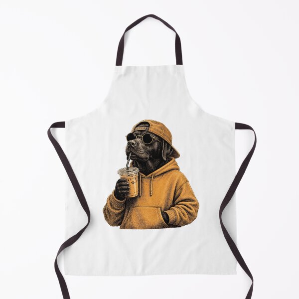 Item preview, Cool Black Labrador Dog Coffee Lover Beanie Sunglasses Iced Coffee Drink designed and sold by hugoinkcoast.