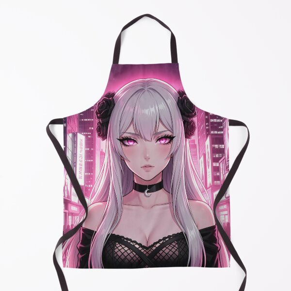 Item preview, Gothic Cyberpunk Anime Girl in Neon Pink City designed and sold by SweetLilith.