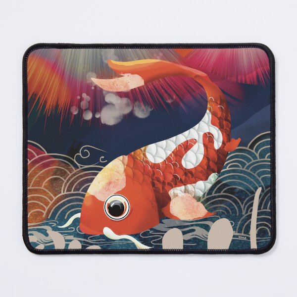 Item preview, Vintage Japanese Koi Fish Mount Fuji Sunset designed and sold by Karin Taylor.