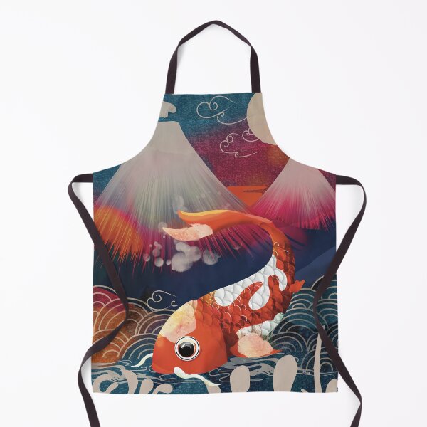 Item preview, Vintage Japanese Koi Fish Mount Fuji Sunset designed and sold by Karin Taylor.