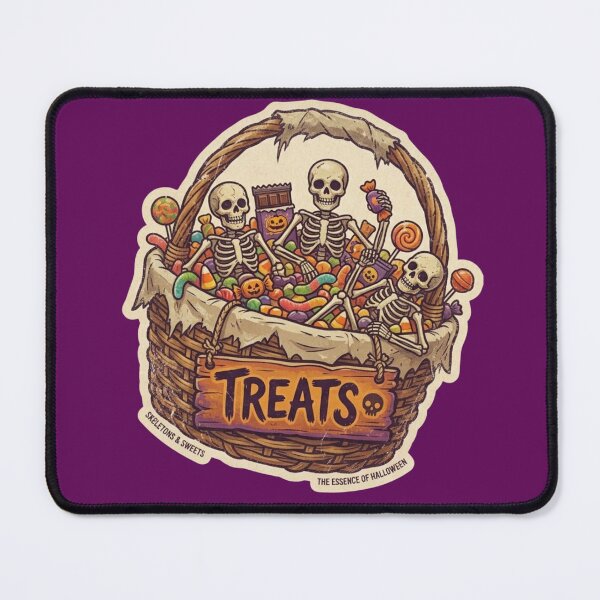 Item preview, Treats Cute Skeletons in Candy Basket Halloween Art designed and sold by NikBrin Prevail .