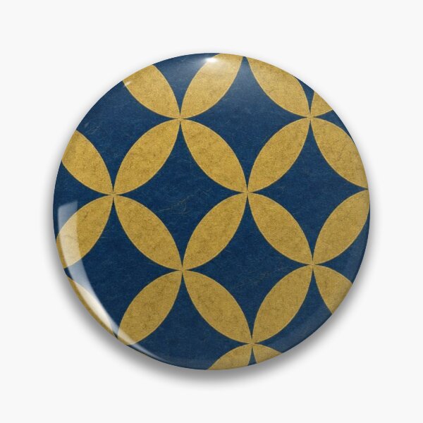 Item preview, Japanese Shippo Pattern Gold and Navy Blue designed and sold by vekotpu.