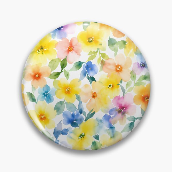 Item preview, Bright Watercolor Floral Yellow Blossom Pattern designed and sold by zenjiinspired.