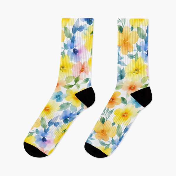 Item preview, Bright Watercolor Floral Yellow Blossom Pattern designed and sold by zenjiinspired.