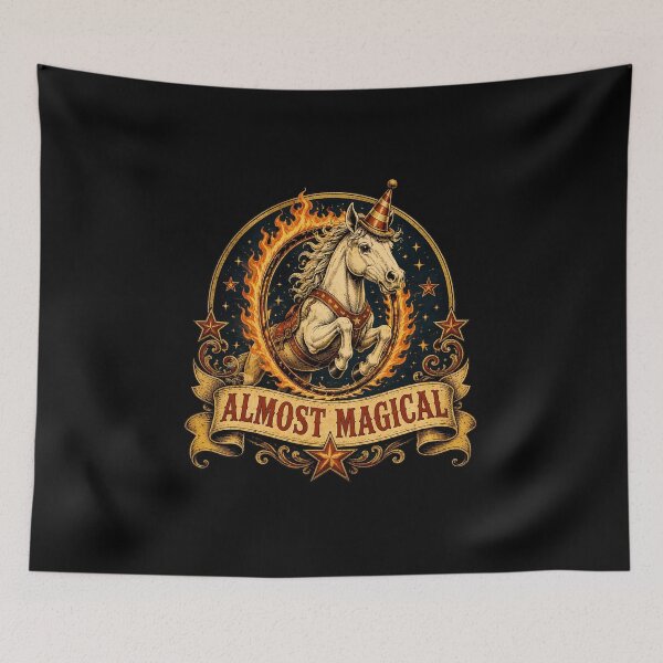 Item preview, almost magical unicorn cone funny retro horse designed and sold by hugoinkcoast.