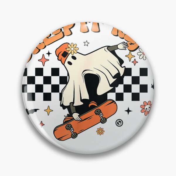 Item preview, Creep It Real Retro Halloween Party Funny Ghost Skateboard T-Shirt designed and sold by lrv2807.