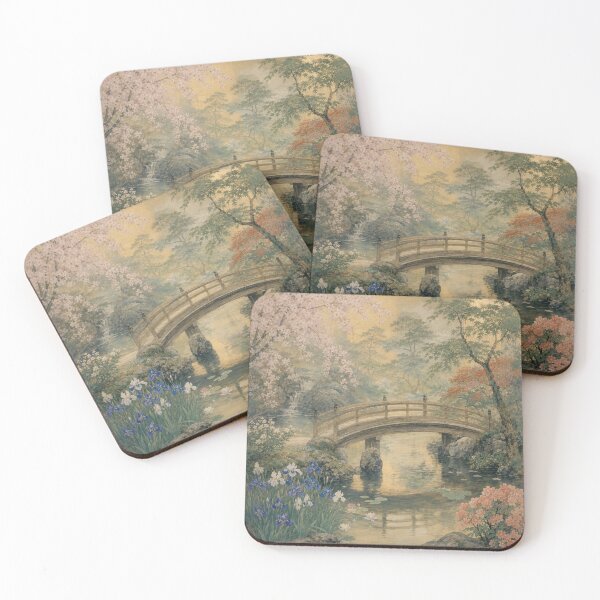 Item preview, Japanese Bridge Landscape painting designed and sold by Artnovalty.redbubble.com.