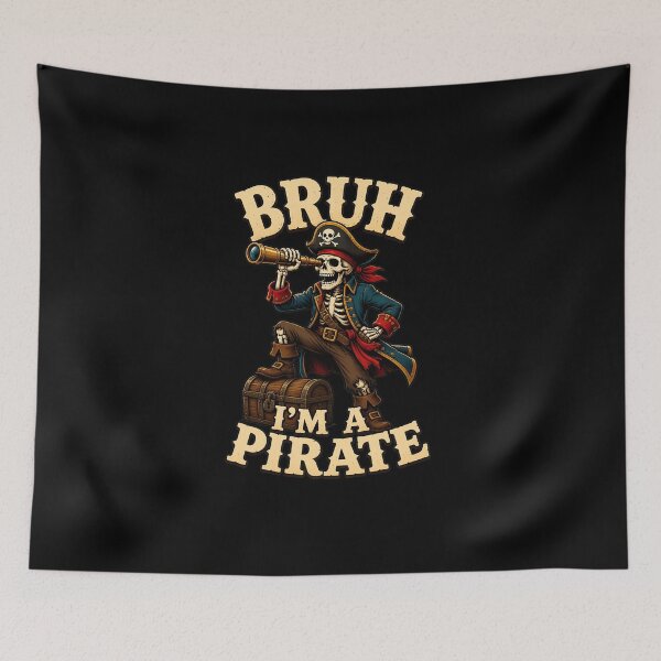 Item preview, bruh i'm a pirate dabbing skull lazy halloween costume funny designed and sold by hugoinkcoast.