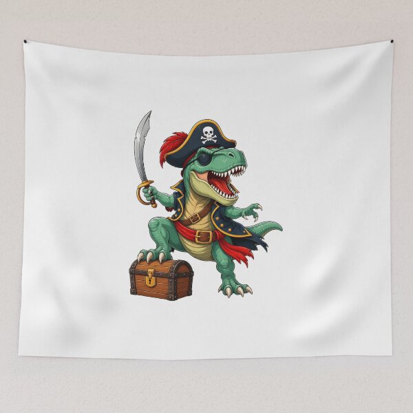 Item preview, dino pirate t-rex dinosaur designed and sold by hugoinkcoast.