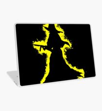 Evil halloween yellow and black silhouette Laptop Skin