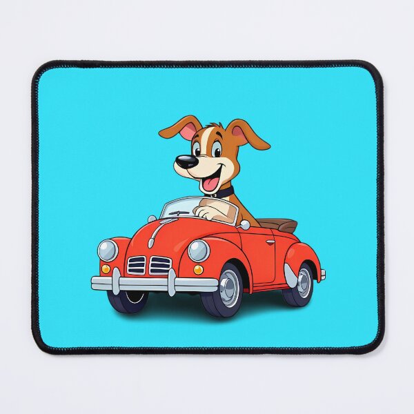 Item preview, Dog Driving Red Car - Funny Road Trip Puppy Cartoon designed and sold by Pickmash.