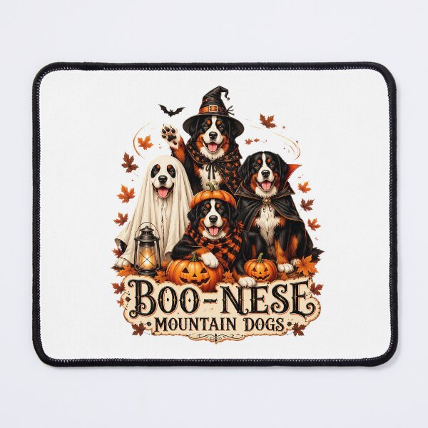 Item preview, boo-nese mountain dogs halloween witch ghost pumpkin designed and sold by hugoinkcoast.