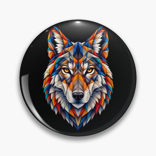 Item preview, Colorful Geometric Wolf Head – Polygonal Art for Forest and Mountain Lovers designed and sold by Geometric Art..