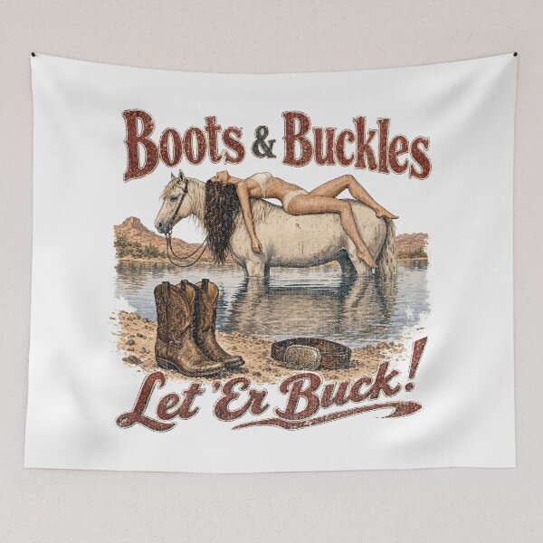 Item preview, Boots & Buckles Western Cowgirl Horse Design designed and sold by castillomiami.