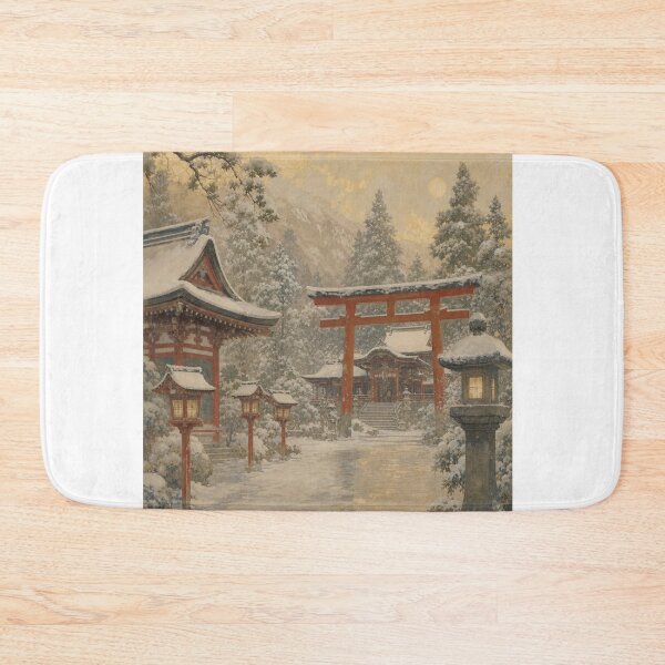 Item preview, Japanese style painting of a shrine designed and sold by Artnovalty.redbubble.com.