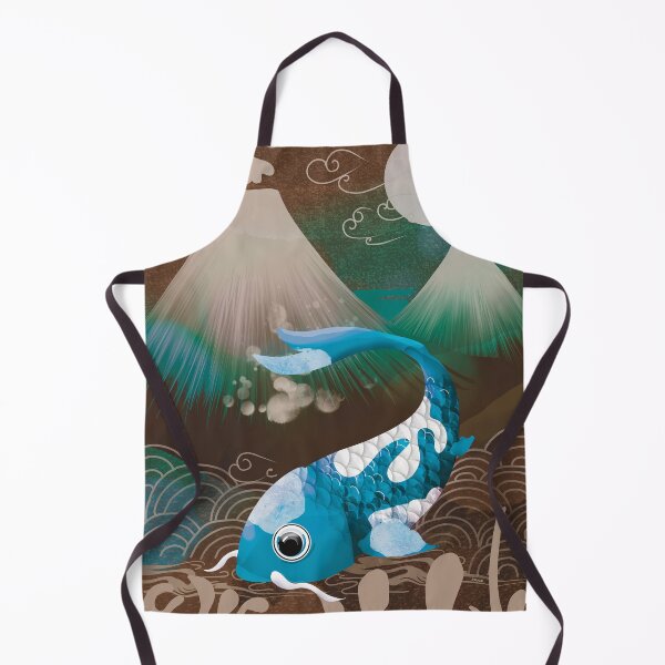 Item preview, Vintage Japanese Koi Fish Mount Fuji Winter designed and sold by Karin Taylor.