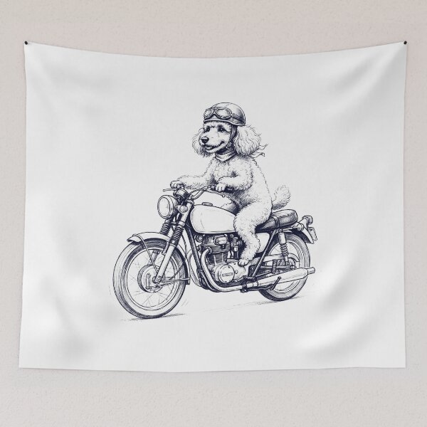 Item preview, Funny Poodle Motorcycle Motorbike Dog Lover designed and sold by dian-rody-crest.