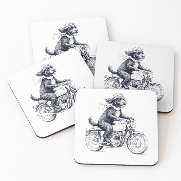 Item preview, Funny Portuguese Water Dog Motorcycle Motorbike Dog Lover designed and sold by dian-rody-crest.