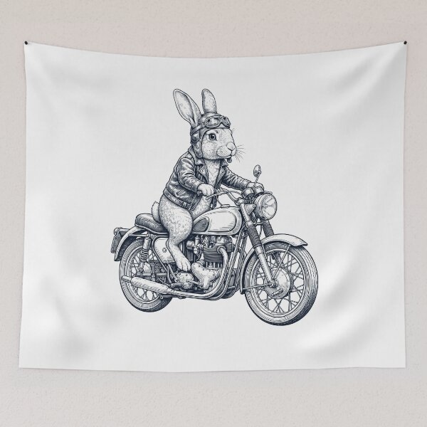 Item preview, Funny Rabbit Motorcycle Motorbike Animal Lover designed and sold by dian-rody-crest.