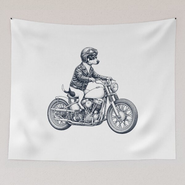 Item preview, Funny Rat Terrier Motorcycle Motorbike Dog Lover designed and sold by dian-rody-crest.