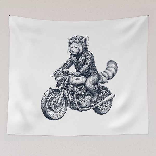 Item preview, Funny Red Panda Motorcycle Motorbike Animal Lover designed and sold by dian-rody-crest.
