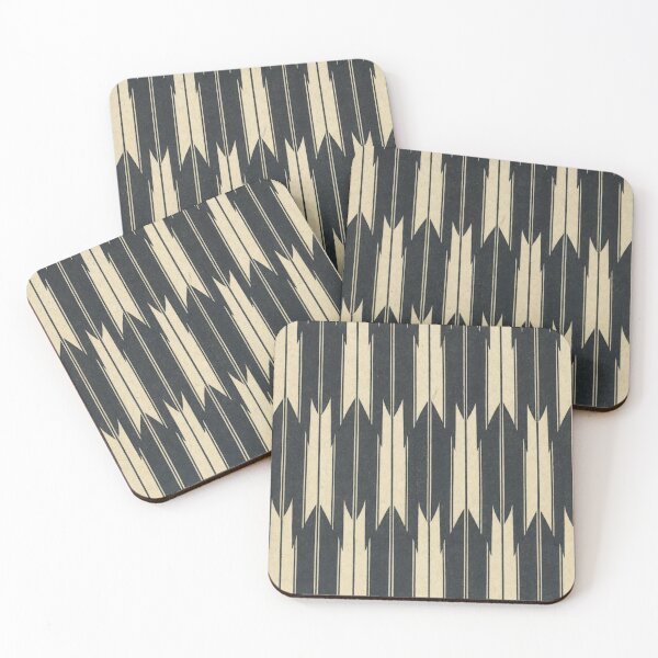 Item preview, Japanese Yagasuri Arrow Pattern Black and Cream designed and sold by vekotpu.