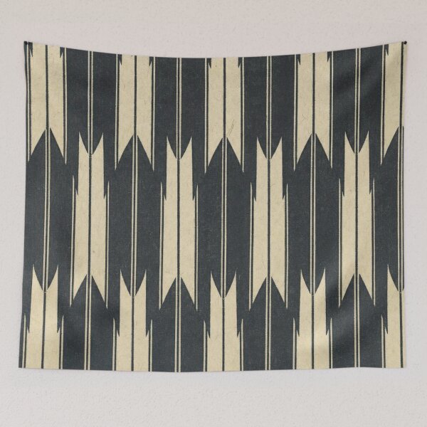 Item preview, Japanese Yagasuri Arrow Pattern Black and Cream designed and sold by vekotpu.