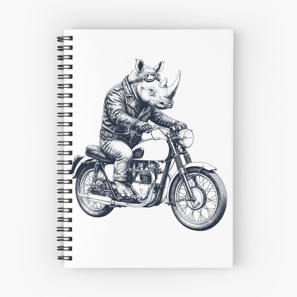 Item preview, Funny Rhino Motorcycle Motorbike Animal Lover designed and sold by dian-rody-crest.