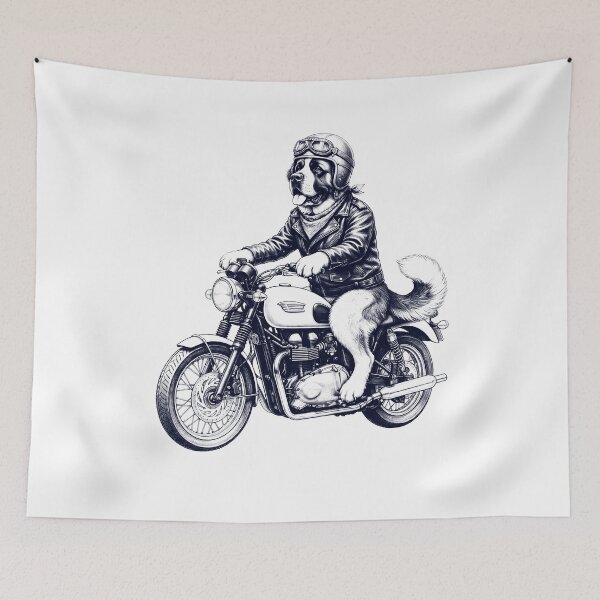 Item preview, Funny Saint Bernard Motorcycle Motorbike Dog Lover designed and sold by dian-rody-crest.