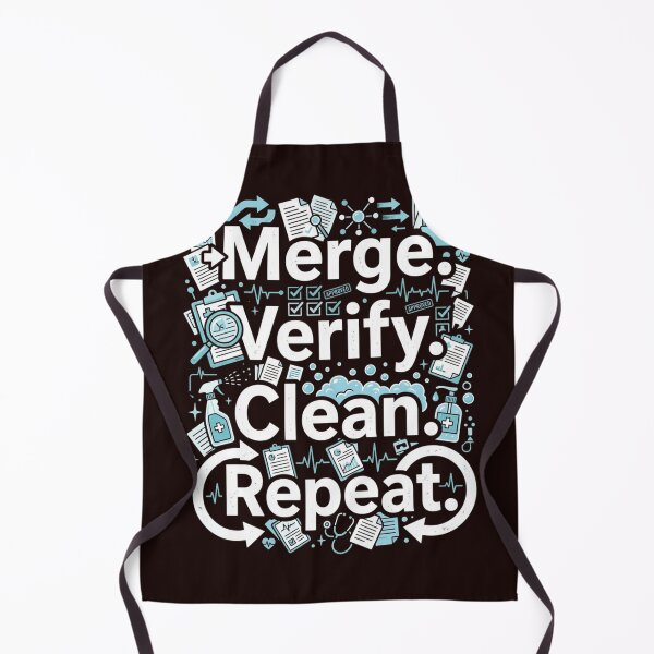Item preview, Merge. Verify. Clean. Repeat. – Medical Office Workflow Humor designed and sold by Mirgonhood.