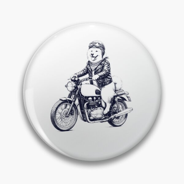 Artikelvorschau, Lustiger Samojede Motorradfahrer Hundeliebhaber entworfen und verkauft von dian-rody-crest.
