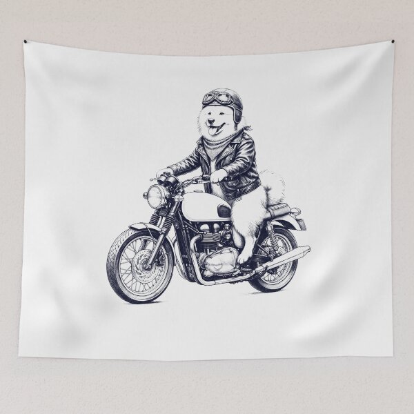 Item preview, Funny Samoyed Motorcycle Motorbike Dog Lover designed and sold by dian-rody-crest.