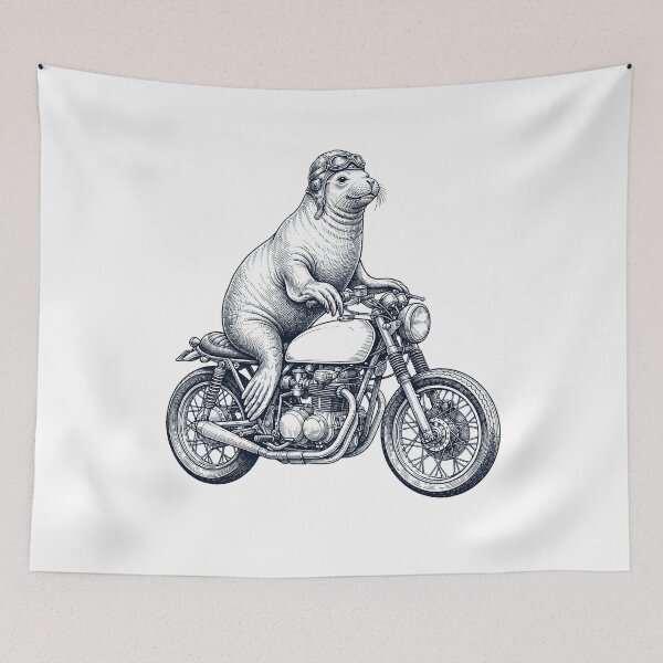 Item preview, Funny Seal Motorcycle Motorbike Animal Lover designed and sold by dian-rody-crest.