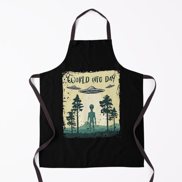 Item preview, World UFO Day Alien Flying Saucer Forest Scene designed and sold by rodasbu.